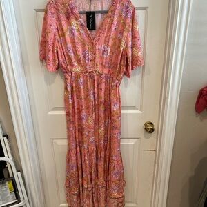 Floral Maxi Dress in Pink and Purple by Maeve
